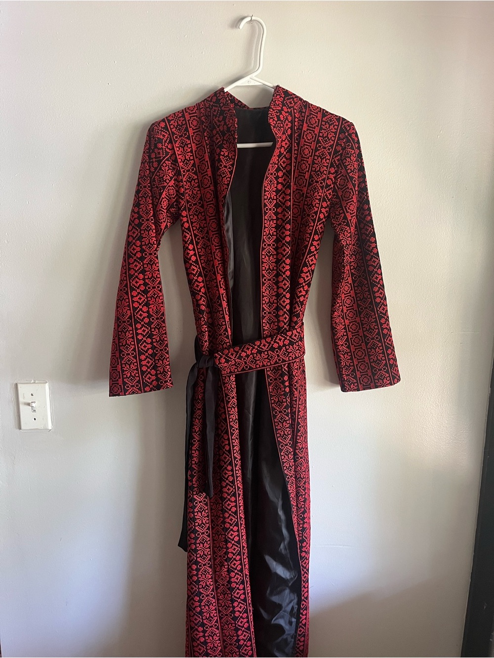 Palestinian tatreez embroidered thobe jacket Eid robe